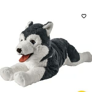 IKEA Livlig Plush Siberian Husky Dog - Black and White